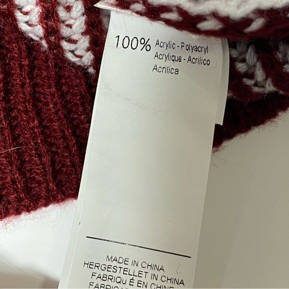 NWT Cupshe Striped Burgundy & White Knit Sweater Tunic / Dress Women's Size M - Picture 2 of 16